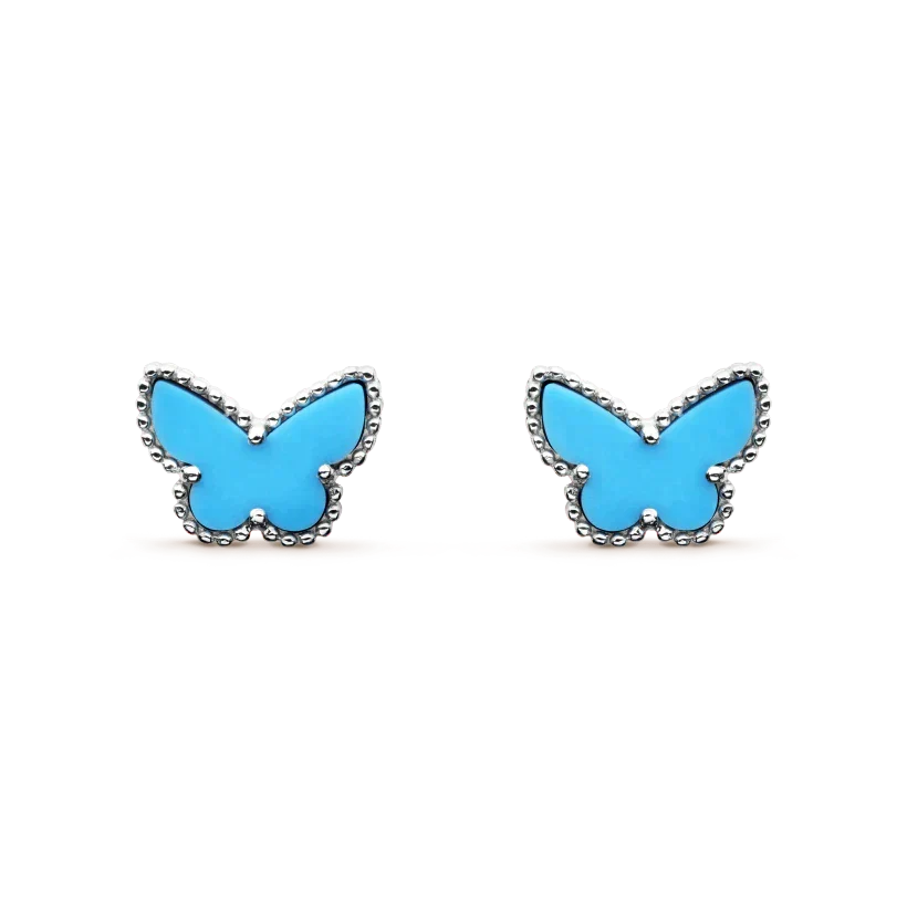[Vintora]BUTTERFLY TURQUOISE EARRINGS SILVER
