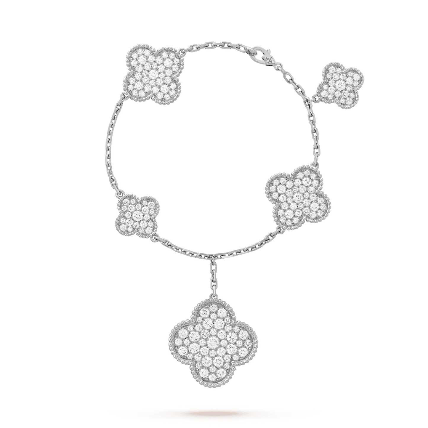 [Vintora]CLOVER 6 MOTIFS SILVER DIAMOND BRACELET