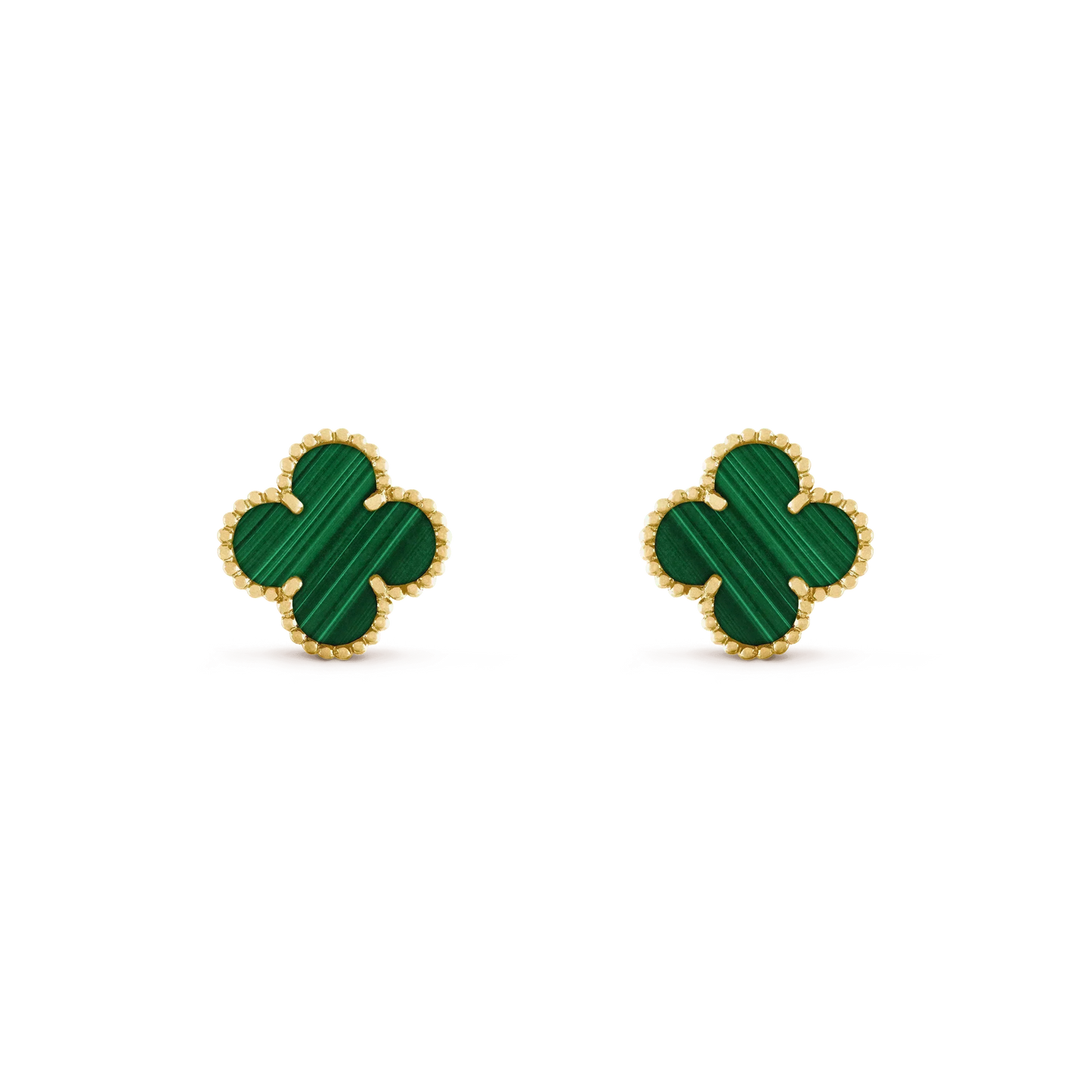 [Vintora]CLOVER MEDIUM 1 MOTIFS MALACHITE  EARRINGS