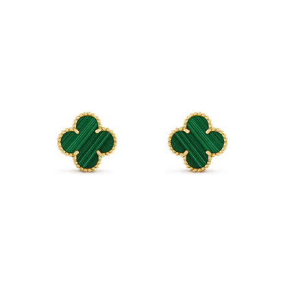 [Vintora]CLOVER MEDIUM 1 MOTIFS MALACHITE  EARRINGS