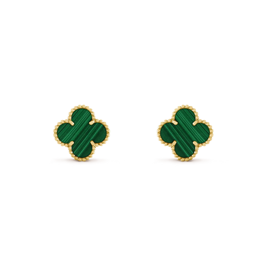 [Vintora]CLOVER MEDIUM 1 MOTIFS MALACHITE  EARRINGS