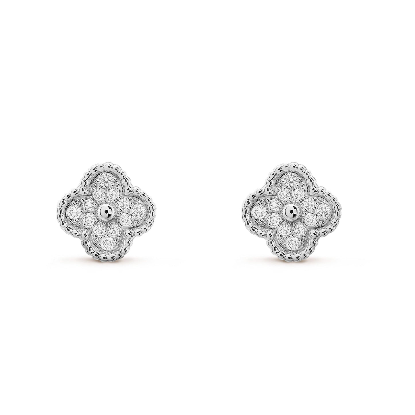 [Vintora]CLOVER MINI DIAMOND STUD EARRINGS