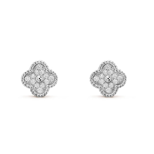 [Vintora]CLOVER MINI DIAMOND STUD EARRINGS