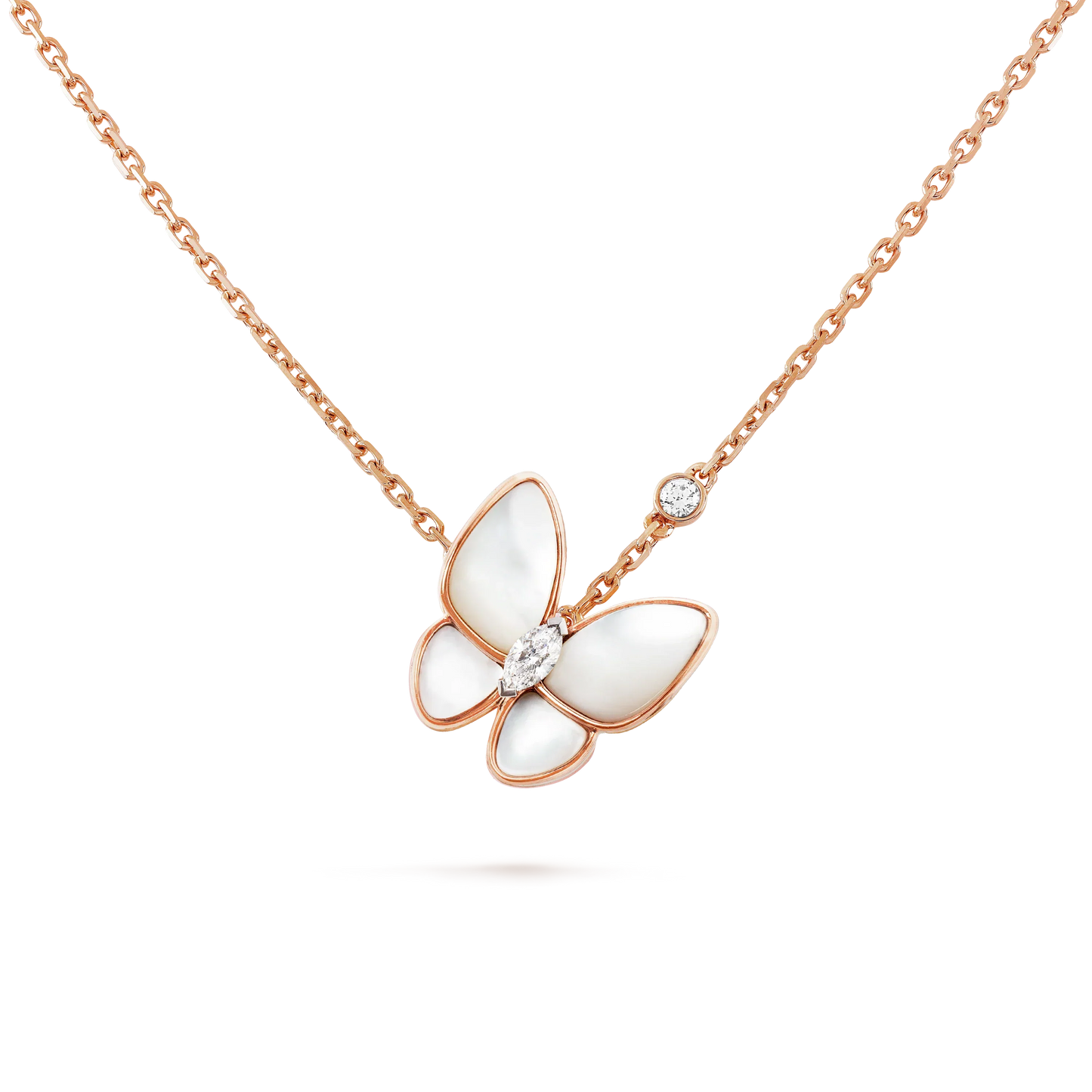 [Vintora]BUTTERFLY MOP DIAMOND NECKLACE