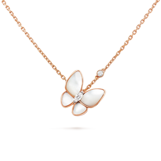 [Vintora]BUTTERFLY MOP DIAMOND NECKLACE