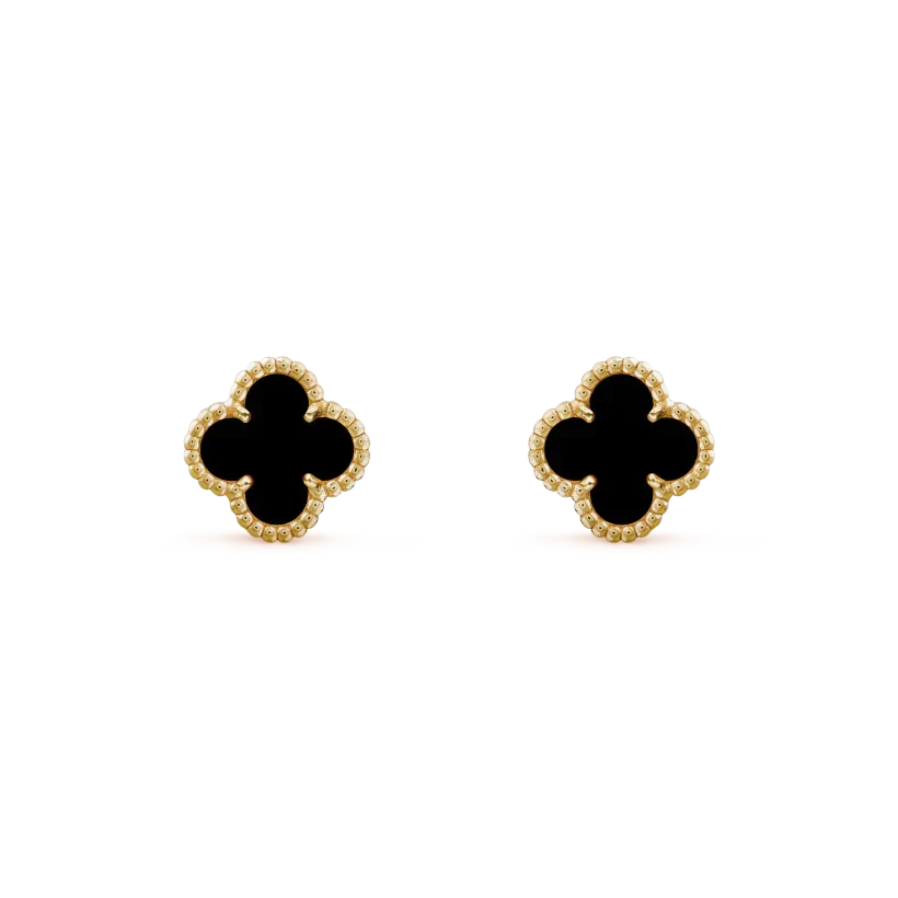 [Vintora]CLOVER MINI 9.5MM BLACK MOP EARRINGS