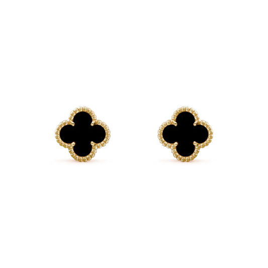 [Vintora]CLOVER MINI 9.5MM BLACK MOP EARRINGS