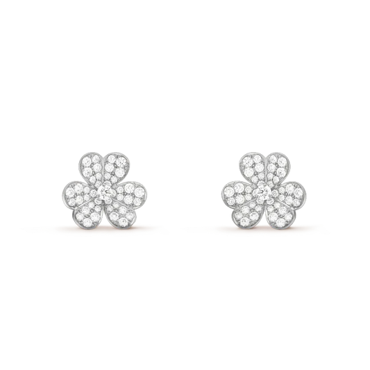 [Vintora]CLOVER COMOS DIAMOND EARRINGS SILVER