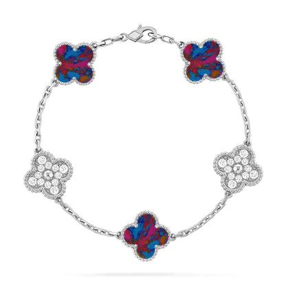 [Vintora]CLOVER 5 MOTIF COLOR GEMSTONES BRACELET COLLECTION