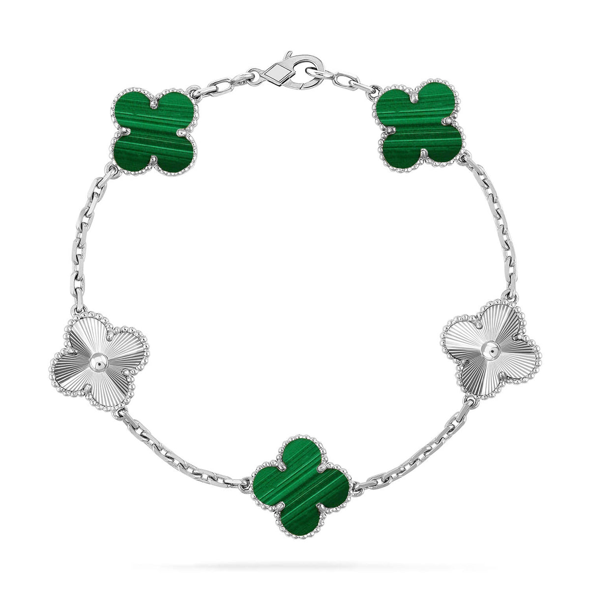 [Vintora] CLOVER 5 MOTIF MALACHITE BRACELET COLLECTION