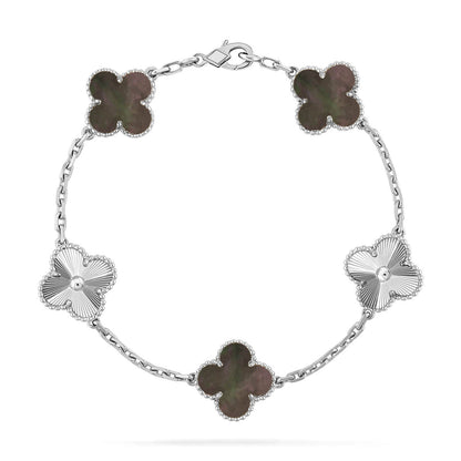 [Vintora] CLOVER 5 MOTIF GRAY MOP BRACELET COLLECTION