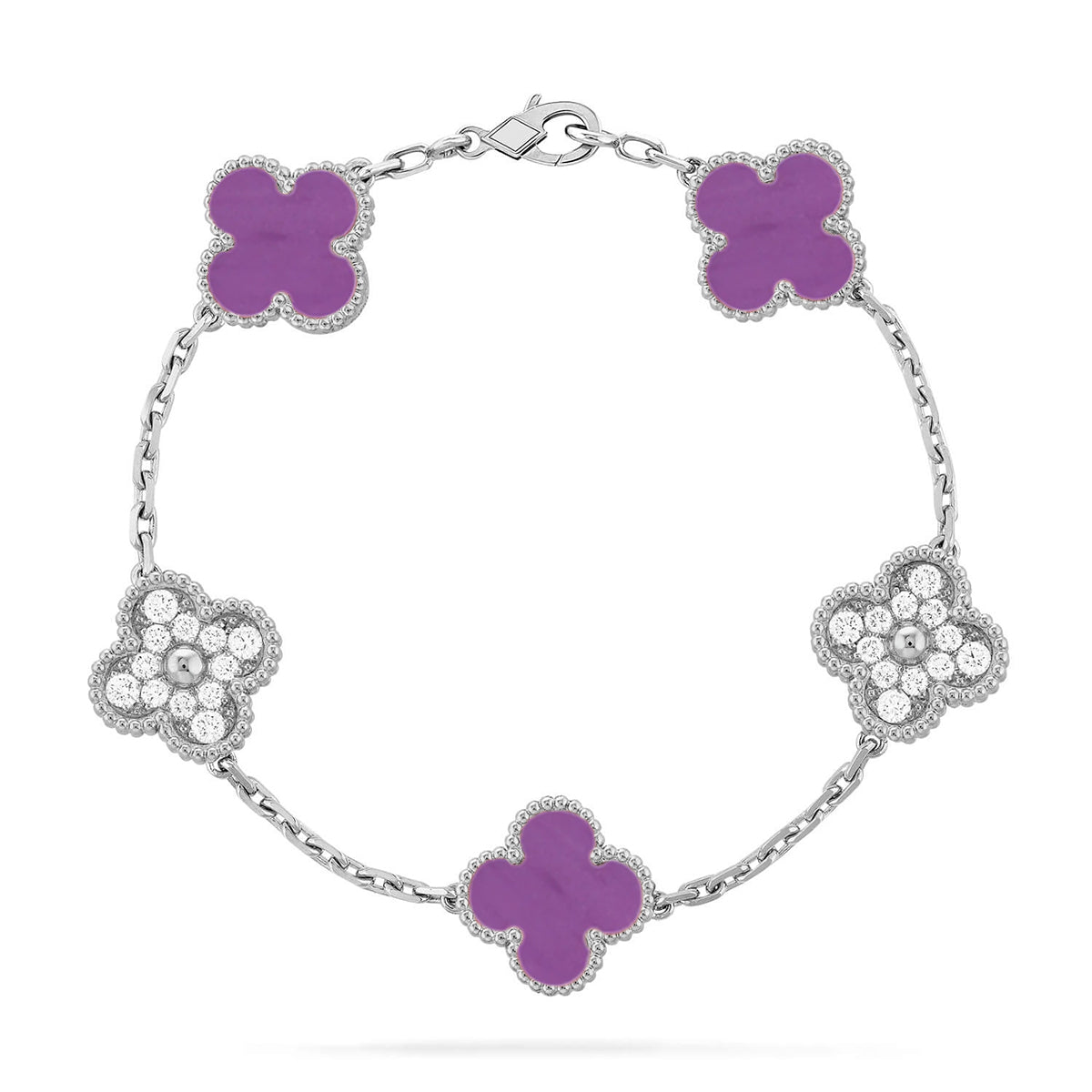 [Vintora] CLOVER 5 MOTIF VIOLET BRACELET COLLECTION
