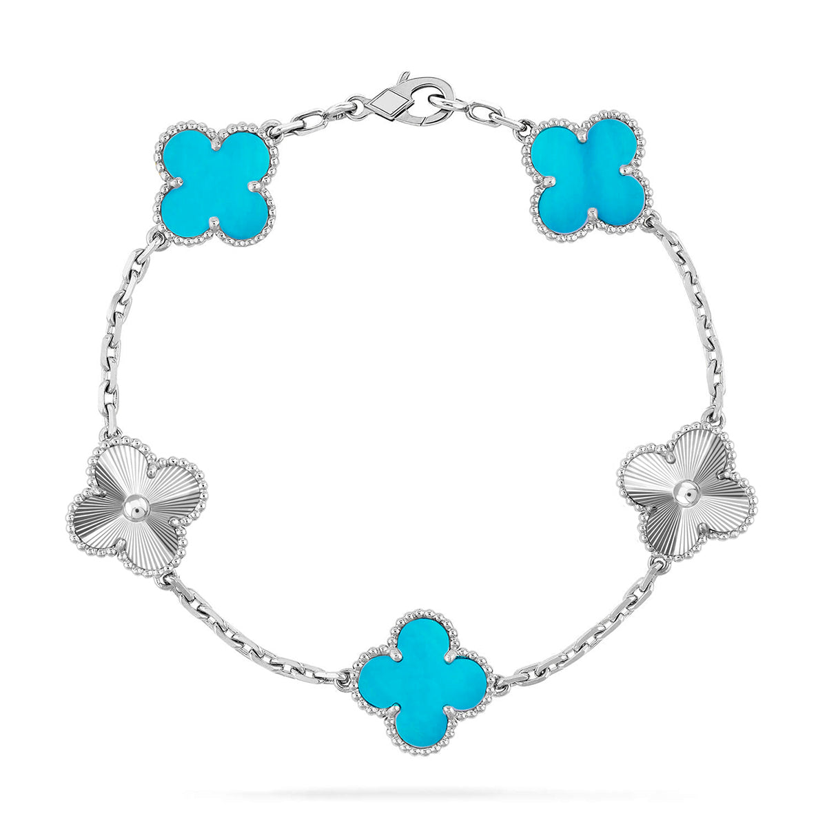 [Vintora] CLOVER 5 MOTIF TURQUOISE BRACELET COLLECTION
