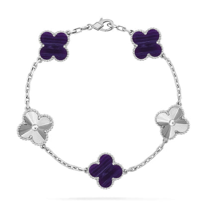 [Vintora]CLOVER 5 MOTIF PURPLE STRIPES BRACELET COLLECTION