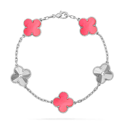 [Vintora] CLOVER 5 MOTIFS  PINK MOP BRACELET COLLECTION