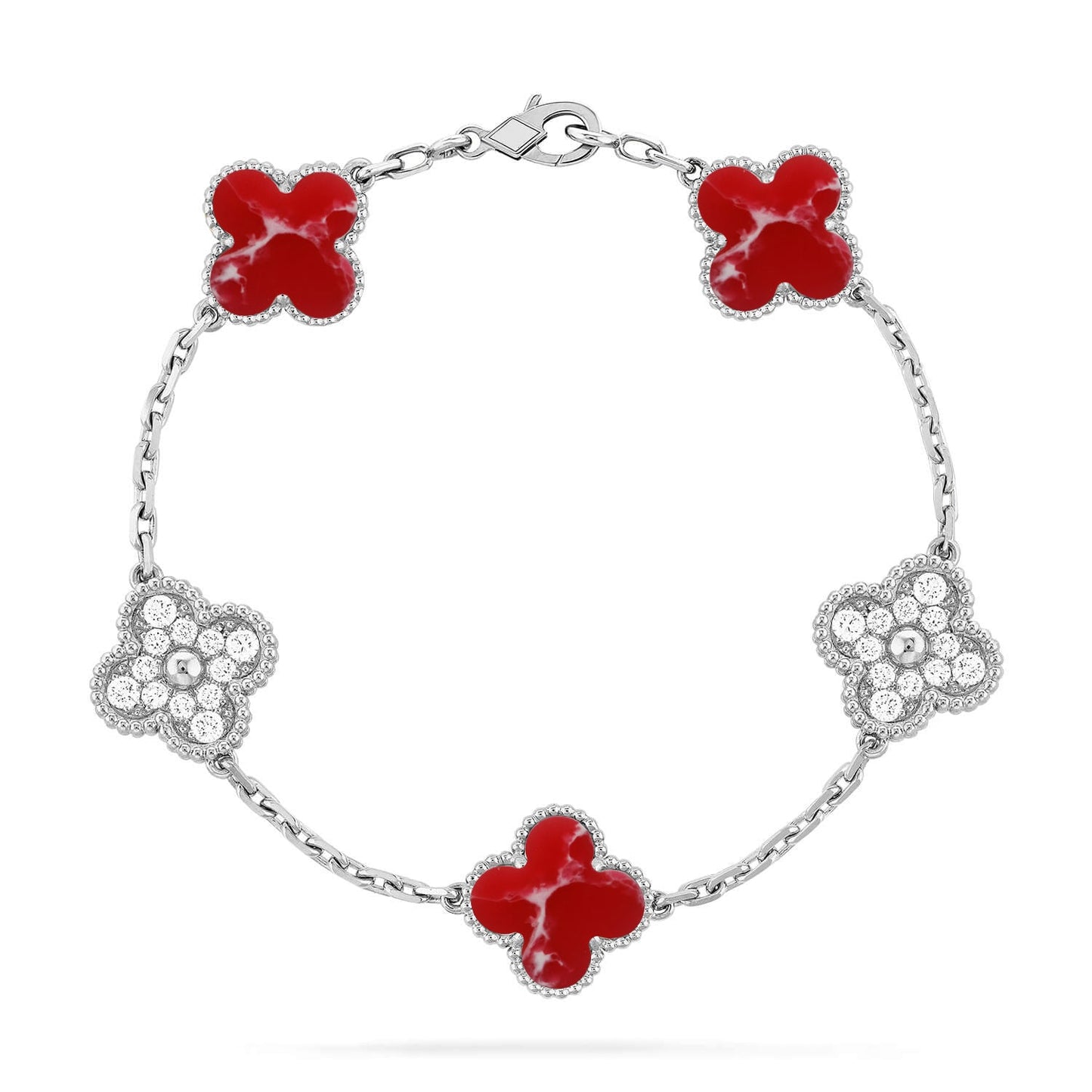 [Vintora]CLOVER 5 MOTIF RED PATTERN BRACELET COLLECTION
