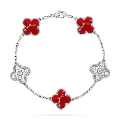 [Vintora]CLOVER 5 MOTIF RED PATTERN BRACELET COLLECTION