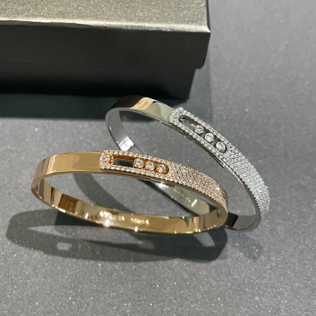 [Vintora]Move Noa Rose Gold Pavé Diamond Bangle Bracelet