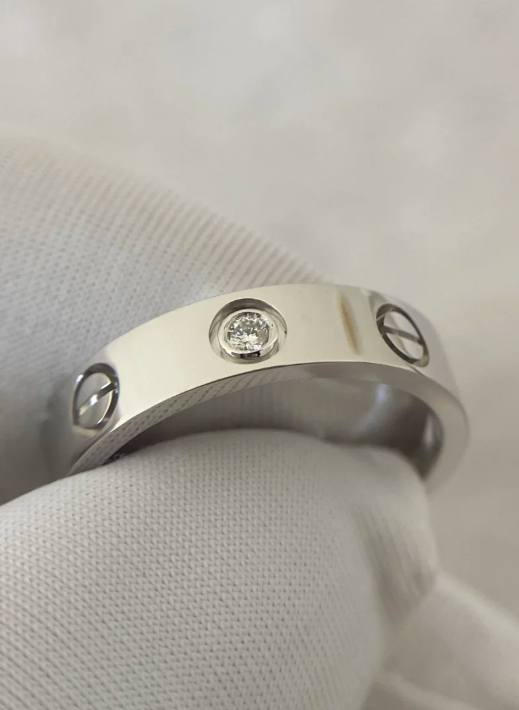 [Vintora]LOVE RING 4MM 1 DIAMOND SILVER