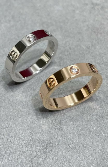 [Vintora]LOVE RING 4MM 1 DIAMOND SILVER