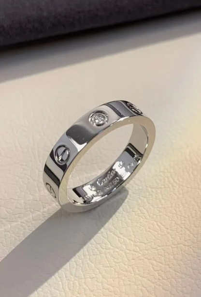 [Vintora]LOVE RING 4MM 1 DIAMOND SILVER