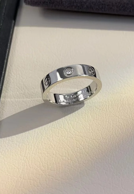 [Vintora]LOVE RING 4MM 1 DIAMOND SILVER