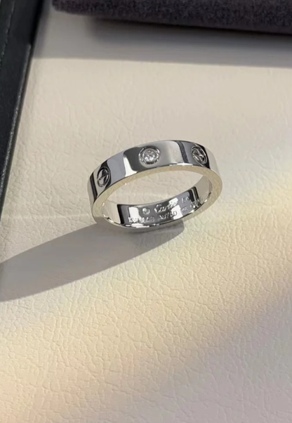 [Vintora]LOVE RING 4MM 1 DIAMOND SILVER