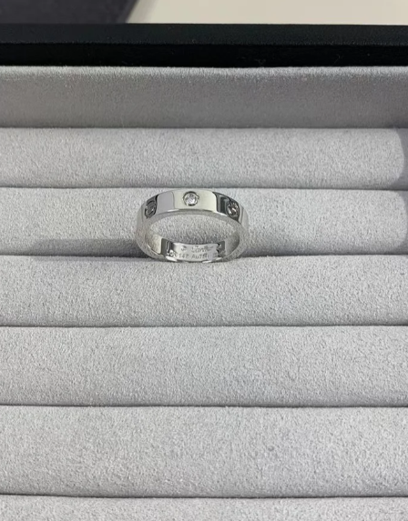 [Vintora]LOVE RING 4MM 1 DIAMOND SILVER