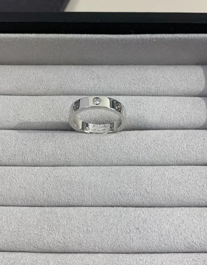 [Vintora]LOVE RING 4MM 1 DIAMOND SILVER