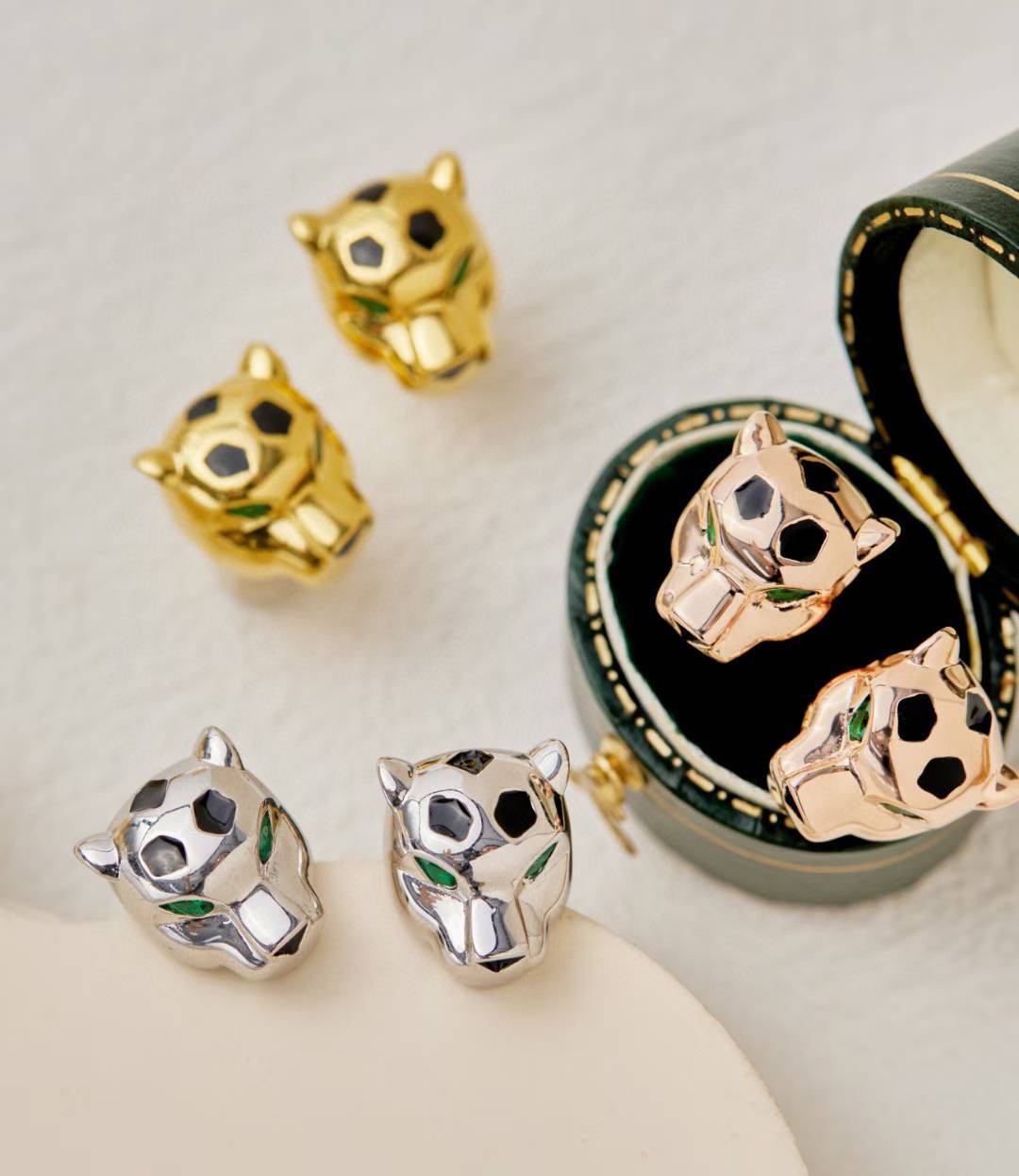 [?Vintora]CHRRTAH-PRINT STUD EARRINGS, THREE COLORS
