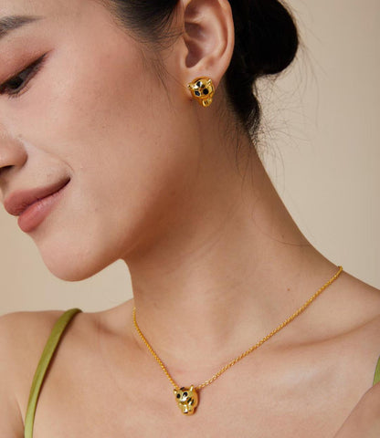 [?Vintora]CHRRTAH-PRINT STUD EARRINGS, THREE COLORS