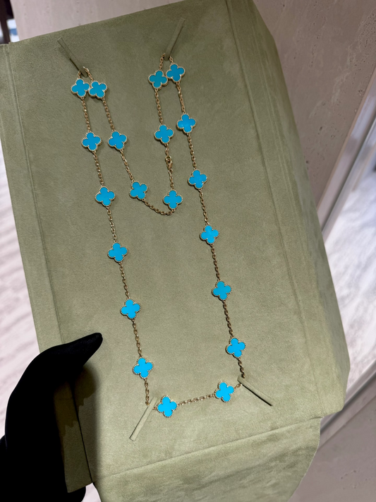 [Vintora]CLOVER 20 MOTIFS TURQUOISE GOLD