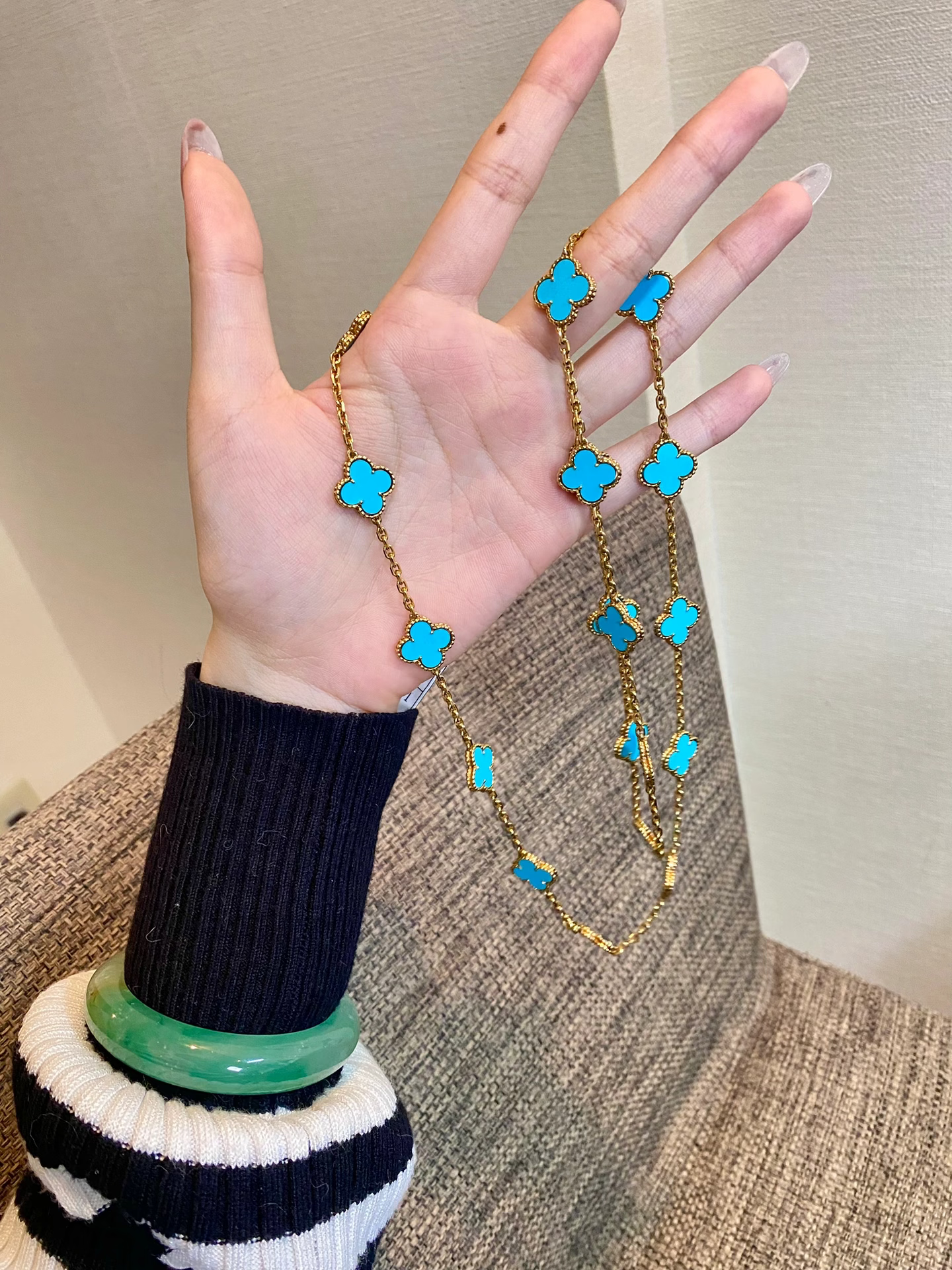 [Vintora]CLOVER 20 MOTIFS TURQUOISE GOLD