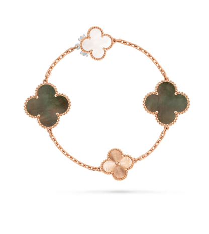 [Vintora]DETACHABLE CLOVER 15(11+4) FLOWER SILVER NECKLACE SET