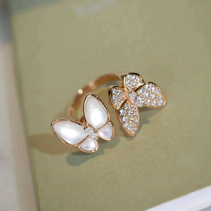 [Vintora]TWIN BUTTERFLY DIAMOND MOP RING