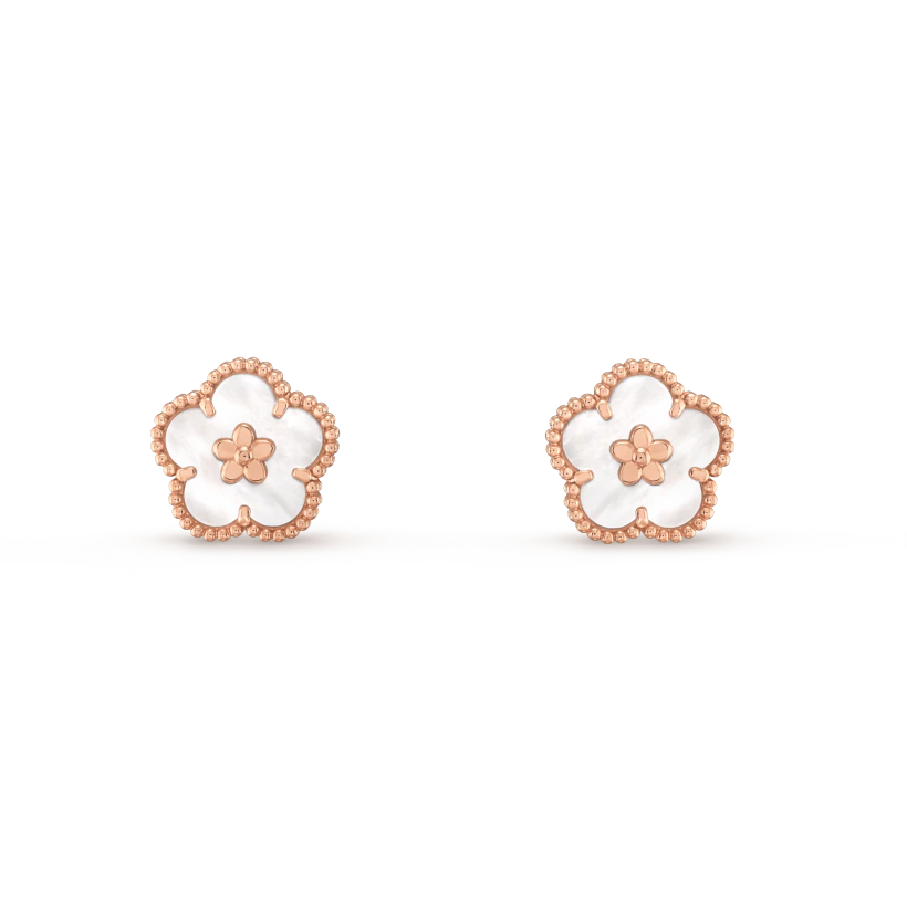 [Vintora]LUCKY PINK GOLD WHITE MOP EARRINGS
