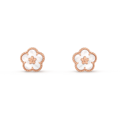 [Vintora]LUCKY PINK GOLD WHITE MOP EARRINGS