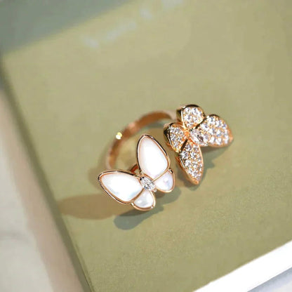 [Vintora]TWIN BUTTERFLY DIAMOND MOP RING