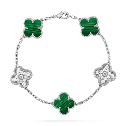 [Vintora] CLOVER 5 MOTIF MALACHITE BRACELET COLLECTION