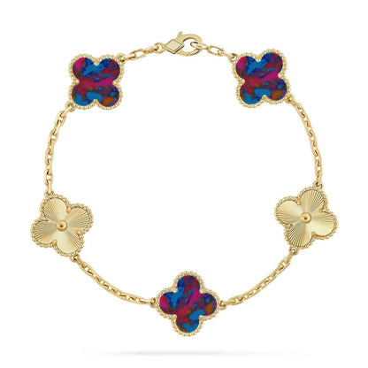[Vintora]CLOVER 5 MOTIF COLOR GEMSTONES BRACELET COLLECTION