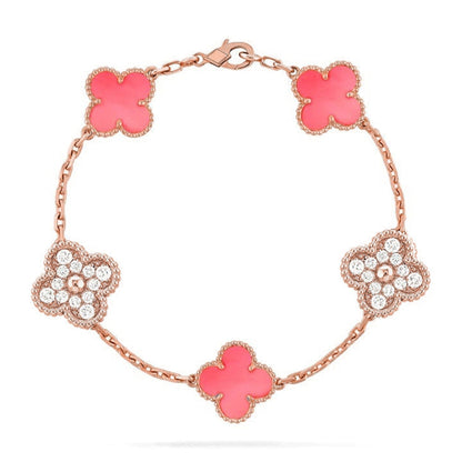 [Vintora] CLOVER 5 MOTIFS  PINK MOP BRACELET COLLECTION