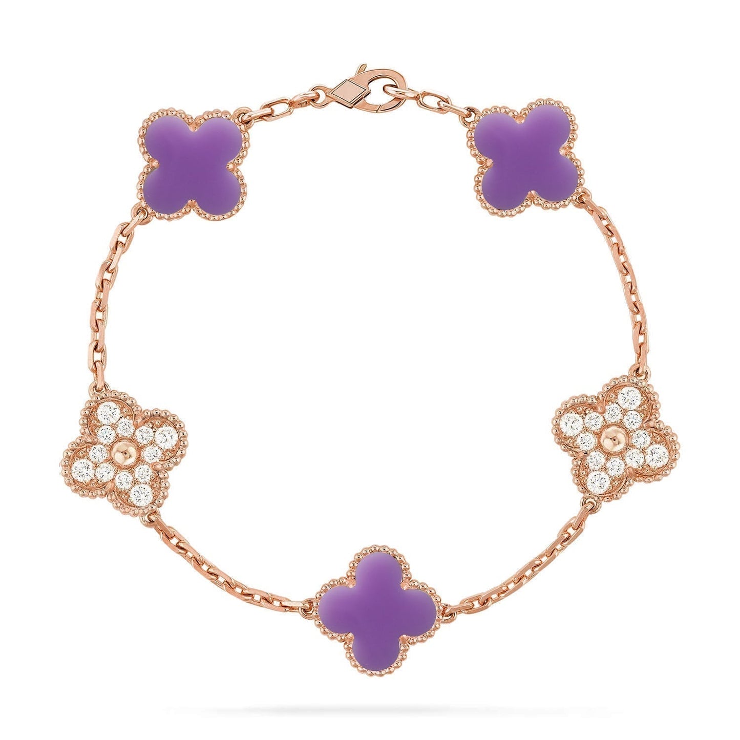 [Vintora]CLOVER 5 MOTIF LIGHT PURPLE BRACELET COLLECTION