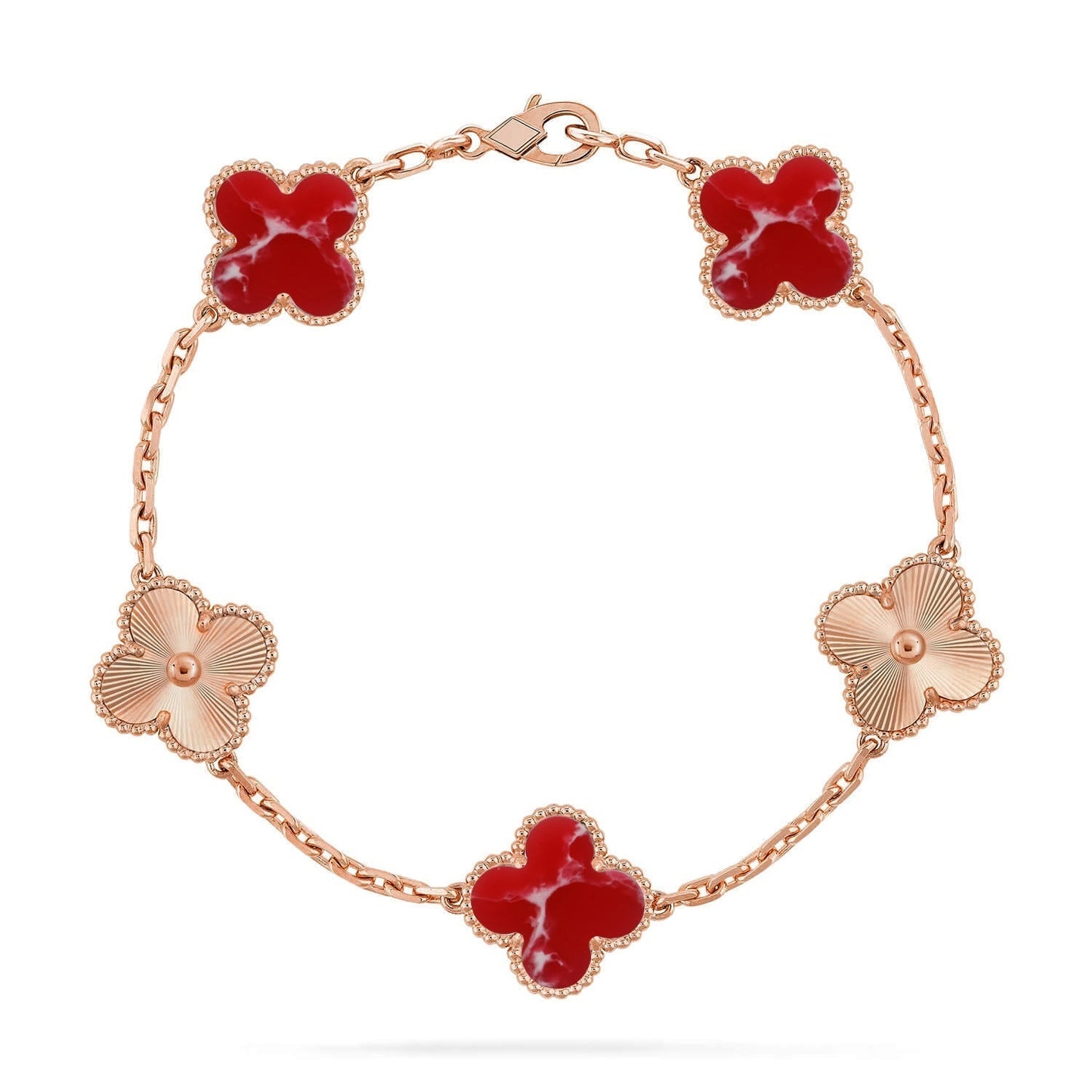 [Vintora]CLOVER 5 MOTIF RED PATTERN BRACELET COLLECTION