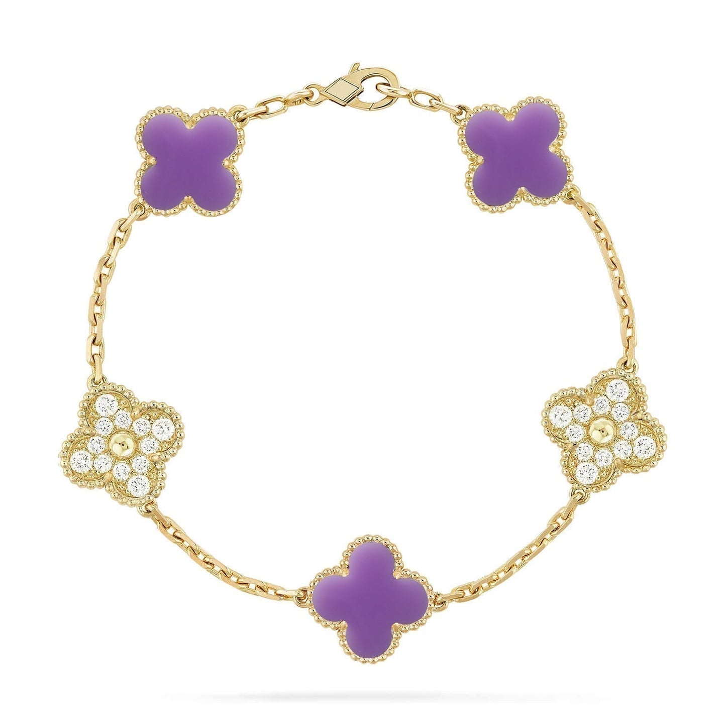 [Vintora]CLOVER 5 MOTIF LIGHT PURPLE BRACELET COLLECTION