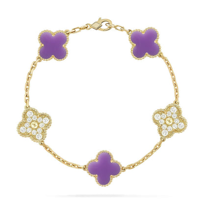 [Vintora]CLOVER 5 MOTIF LIGHT PURPLE BRACELET COLLECTION