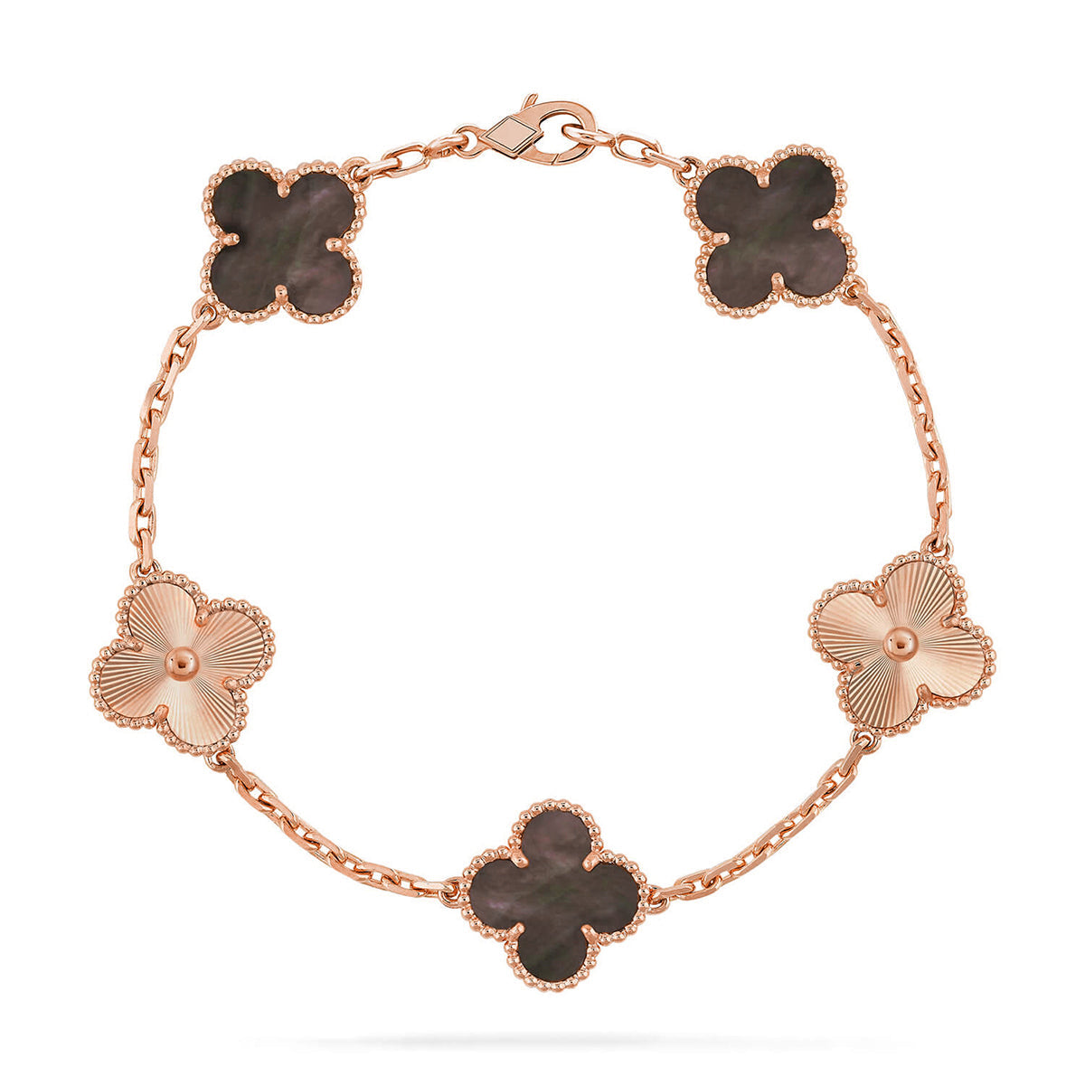 [Vintora] CLOVER 5 MOTIF GRAY MOP BRACELET COLLECTION