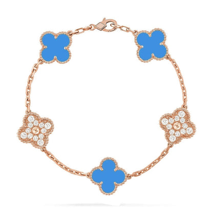 [Vintora] CLOVER 5 MOTIF BLUE AGATE BRACELET COLLECTION