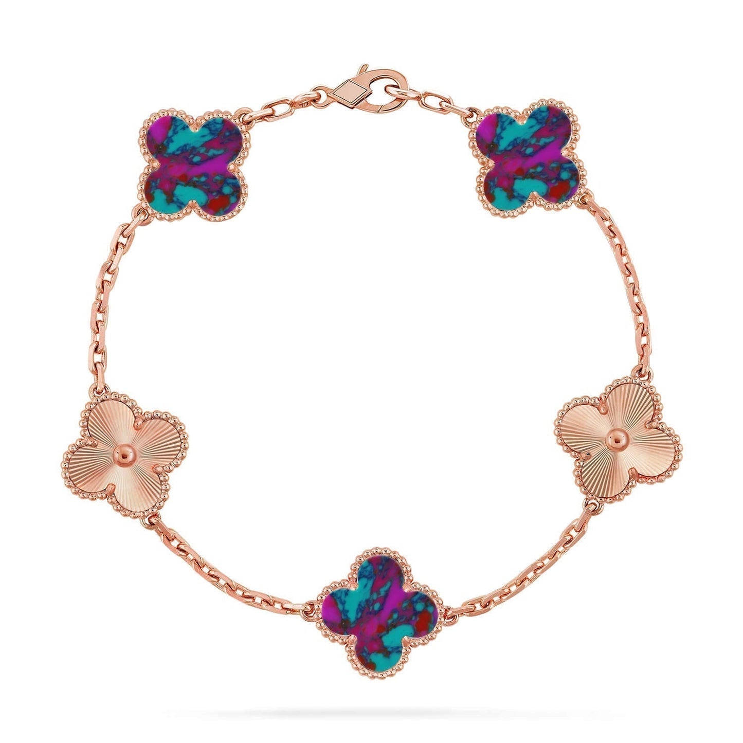 [Vintora]CLOVER 5 MOTIF COLOR GEMSTONES BRACELET COLLECTION