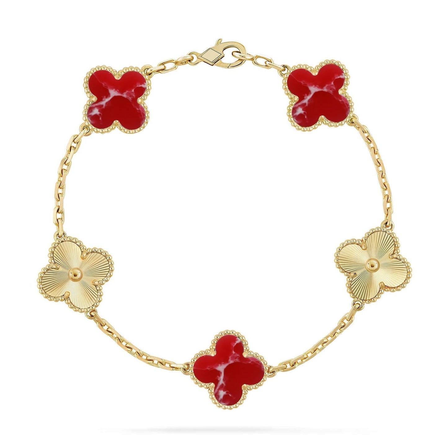 [Vintora]CLOVER 5 MOTIF RED PATTERN BRACELET COLLECTION