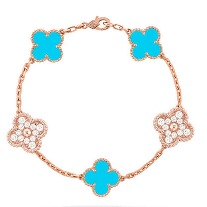 [Vintora] CLOVER 5 MOTIF TURQUOISE BRACELET COLLECTION